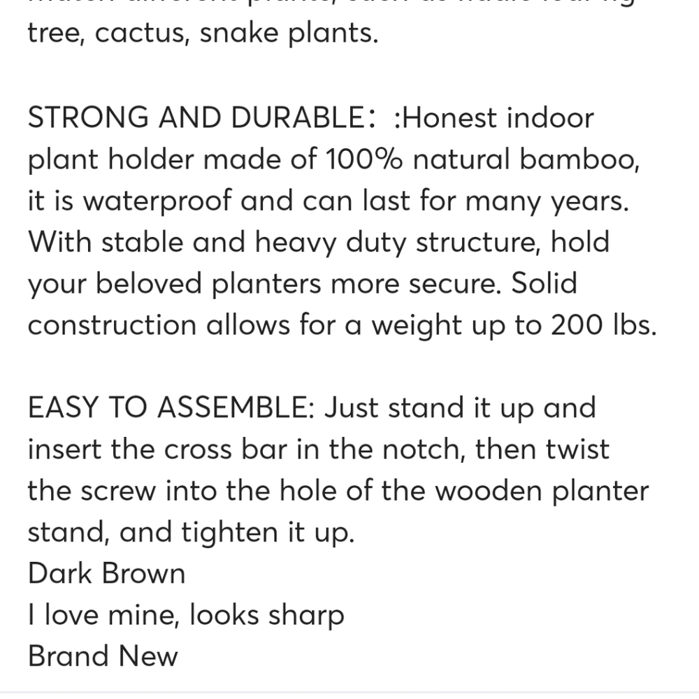 DARK BROWN Adjustable Indoor Plant Stand - Picture 6 of 6